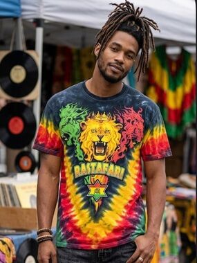 Liquid Blue Travis Scott Rastafari lion shirt